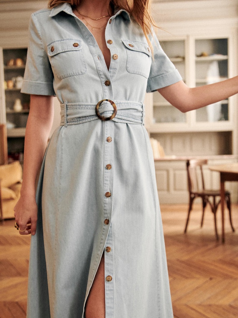 Jeannette Dress - Light Denim - Organic 