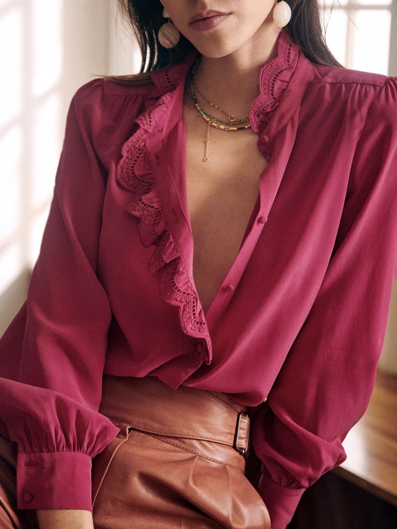 Sezane silk blouse clearance
