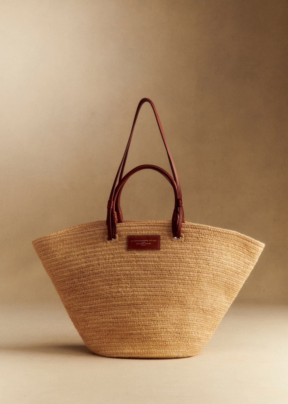 S&eacute;zane Justine maxi natural raffia basket bag