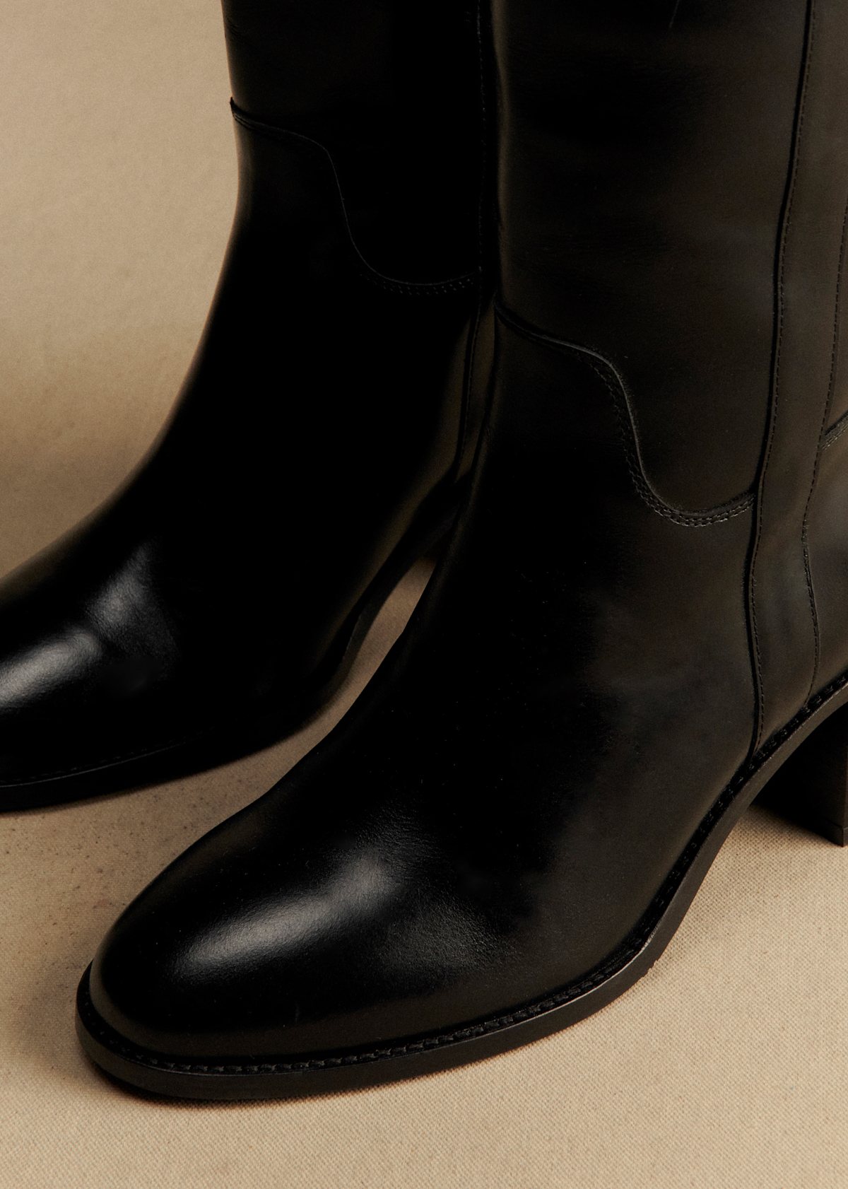 Sezane Garrett riding boots styled outfit view