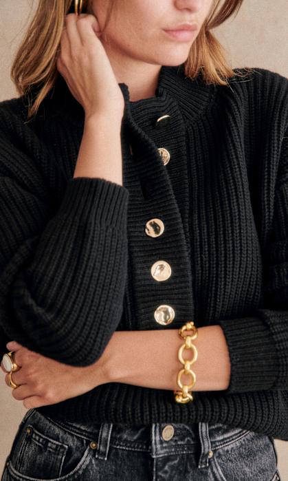 SEZANE ANAELLE カーディガン ブラック XS SEZANE ANAELLE カーディガン ブラック XS