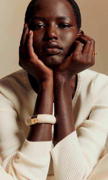 Sezane Multicolor Embroidered Wide Leather Cuff in Pink, Blue, Green Outfit of the Night: Sezane Inspired Styles | TikTok main image 2