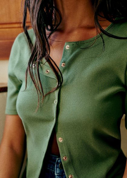 専用ページSEZANE ストライプ ボタン付き Tシャツ XS Sézane.com