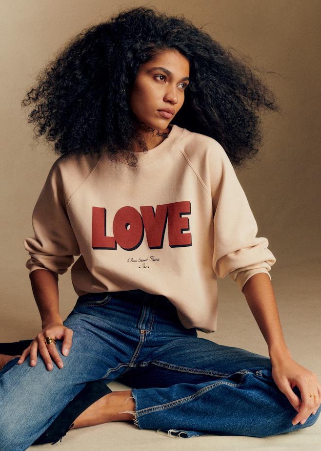 ち*は様 sezane ネイビー長袖トップス Chlo Shirt - Navy - Silk - Sézane