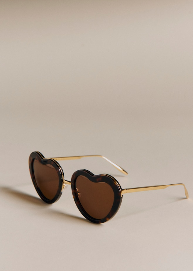 Lunettes De Soleil Sézane 'Fiona' En Forme De Cœur - Monture Dorée Acier - Verres Anti-reflets - Neuf Avec étiquettes