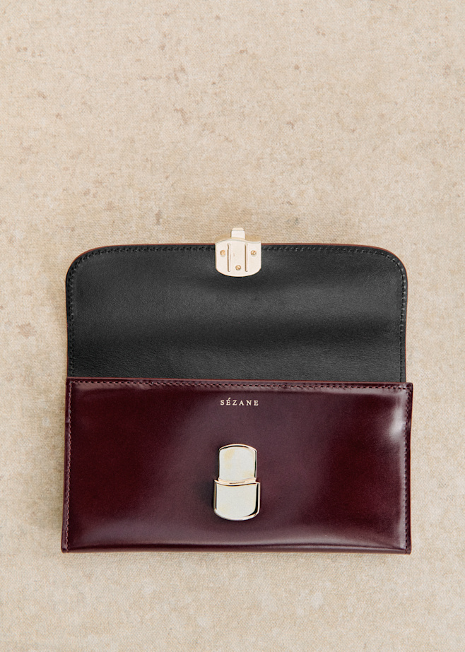 折りたたみ財布 COURONNE Fermoir Middle Wallet (Dark Brown)_RCWEX24641BRD Trifold Leather Wallet - Calliope - Domini Leather