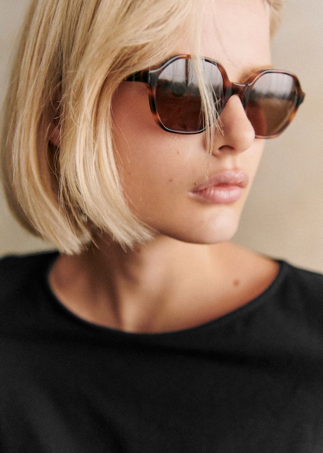 Lunettes De Soleil SEZANE Cœur Fiona - Monture Dorée Acier - Verres Anti-reflets - Neuf Avec étiquettes
