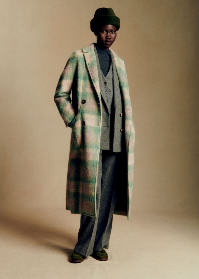 Sézane グレー ウールコート BL】ウールチェスターコート/グレー×ソリッド/NEW ZEALAND WOOL