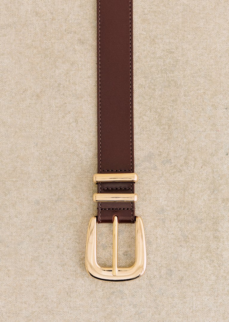 SÉZANE ブラウンレザーベルト ゴールドバックル SÉZANE ブラウンレザーベルト ゴールドバックル Belts