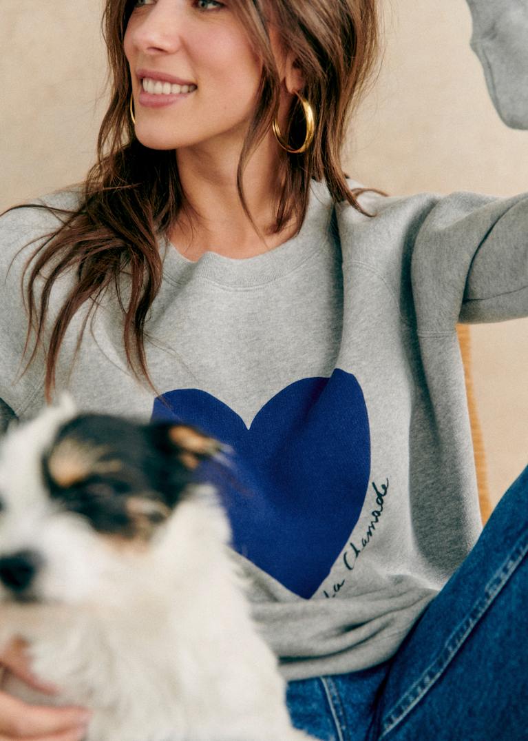 美品✨SEZANE セザンヌ スウェット 花柄 ホワイト×ブルー 36/М相当 SEZANE(セザンヌ) スウェット・トレーナー(レディース) - 海外