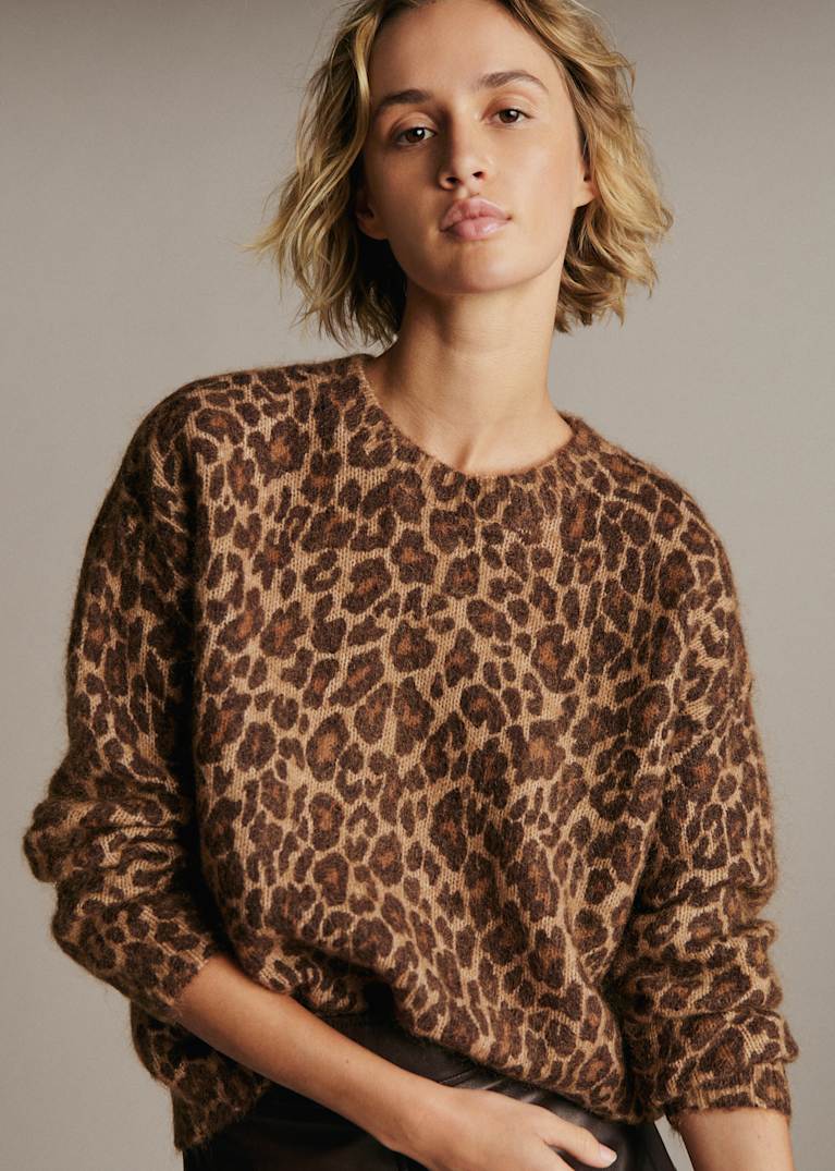 Ross Sweater - Leopard Print - Wool - Sézane