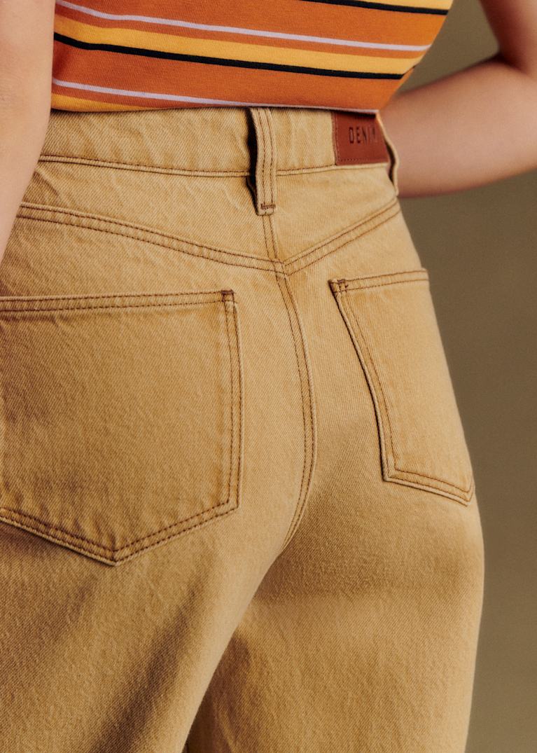 新品未使用⭐︎Sézane ハイウエストパンツ イエローベージュ34 Le Crop - Sana Print - Cotton - Sézane