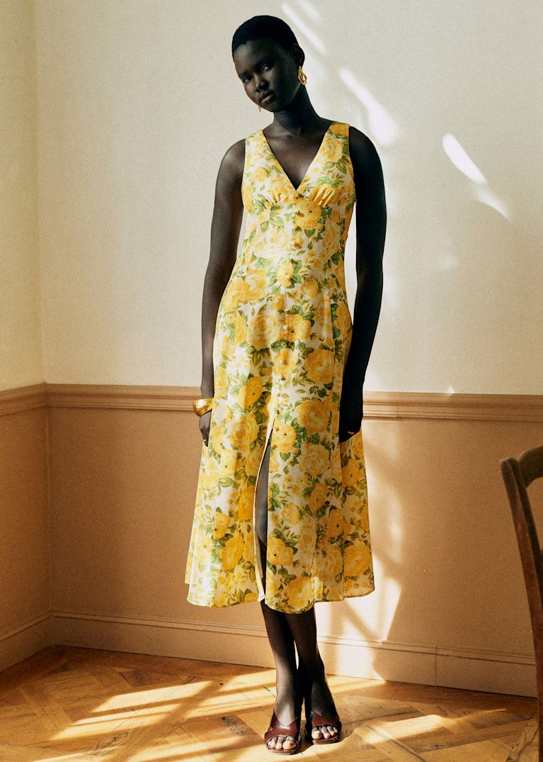 green emerald velvet dress Sezane