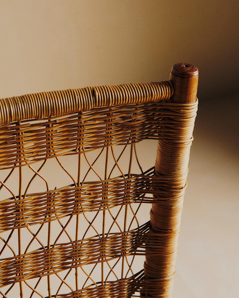 CHAISE EN ROTIN ANNÉES 60