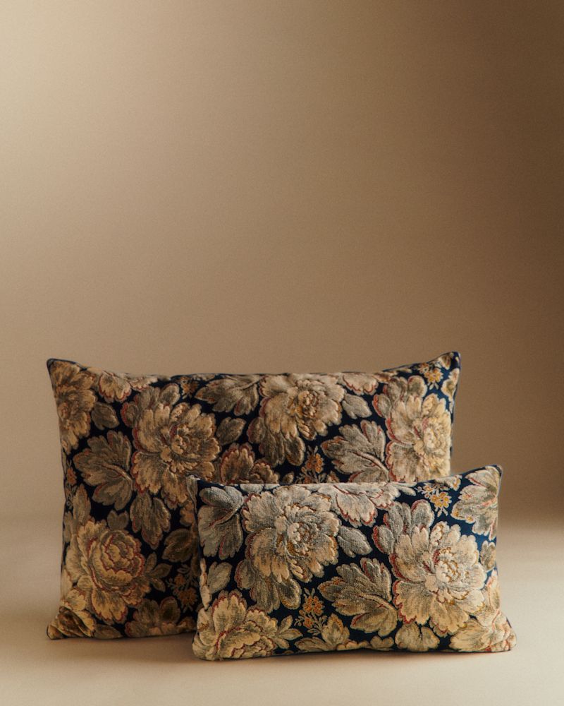 COUSSIN VINTAGE VELOURS BLEU MARINE - PETIT MODÈLE