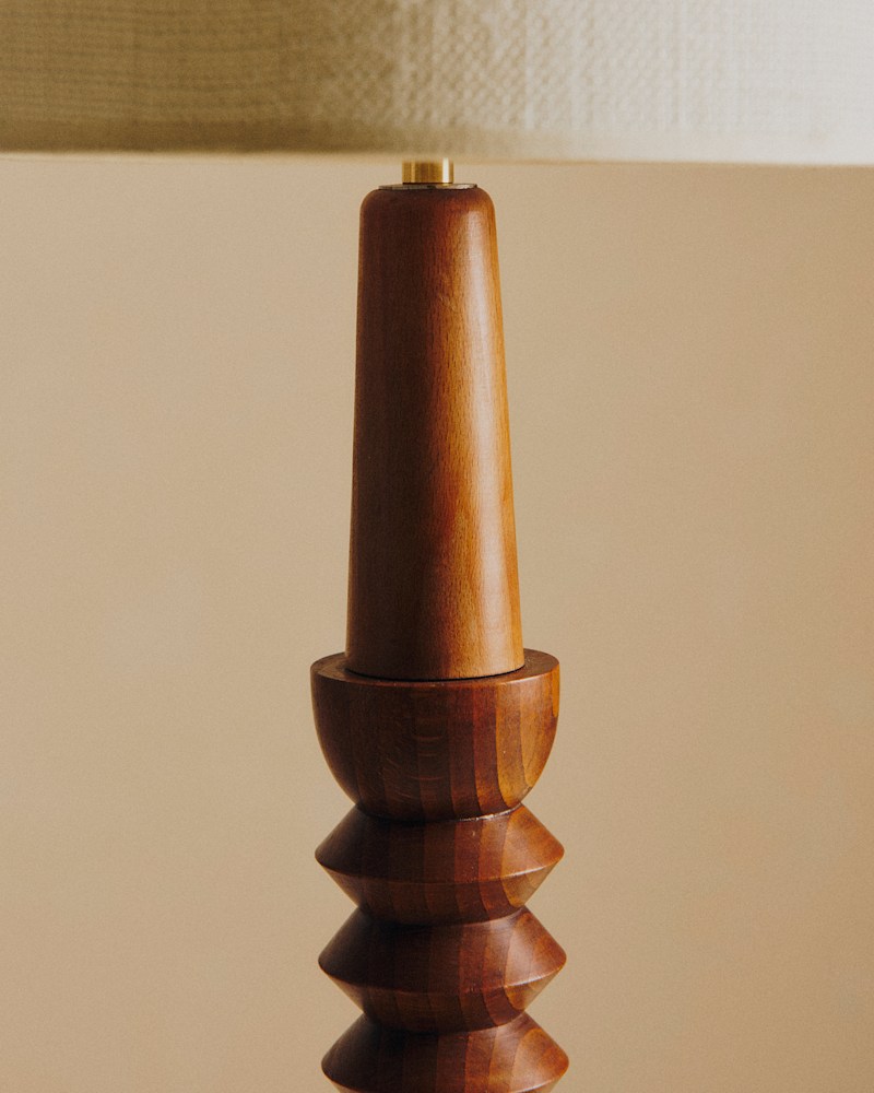 LAMPE VINTAGE EN BOIS TOURNÉ