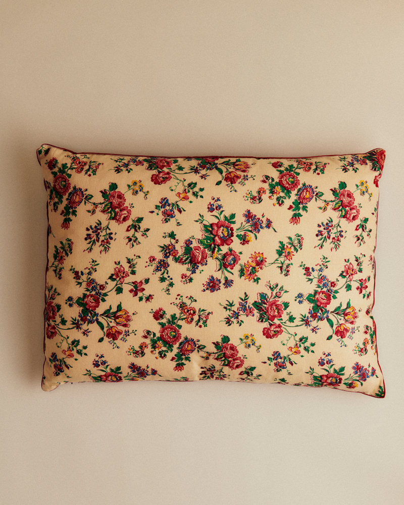 COUSSIN VINTAGE VELOURS BORDEAUX - TRÈS GRAND MODÈLE
