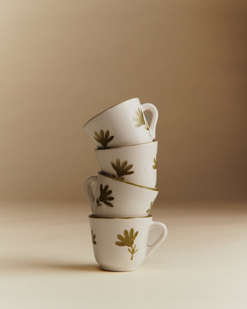 COFFRET DE 4 TASSES EXPRESSO - PETITE FLEUR