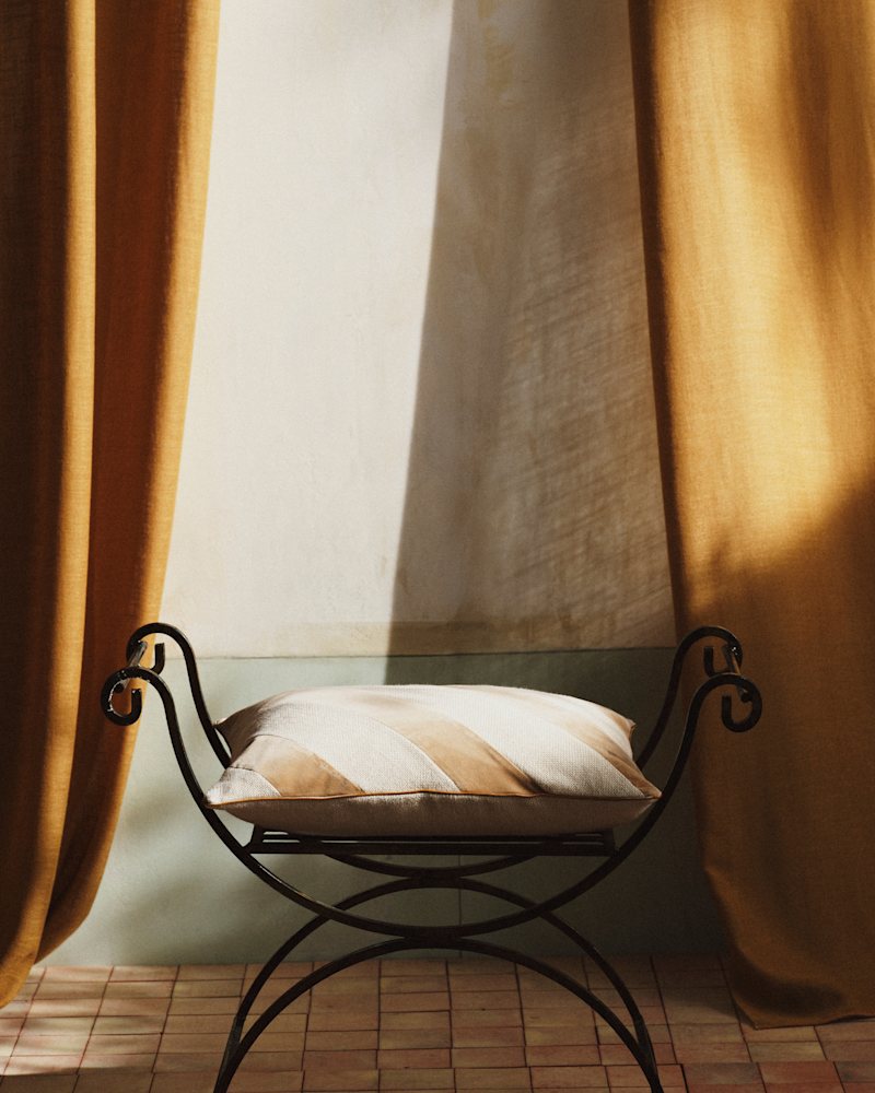 COUSSIN TOILE LIN ET VELOURS - GRAND MODÈLE