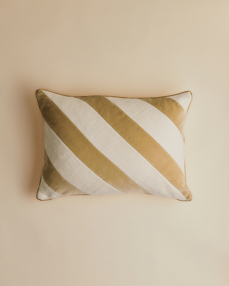 COUSSIN TOILE LIN ET VELOURS - GRAND MODÈLE
