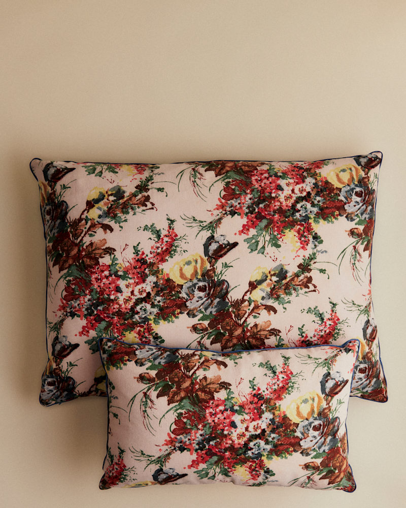 COUSSIN VINTAGE VELOURS BLEU - PETIT MODÈLE