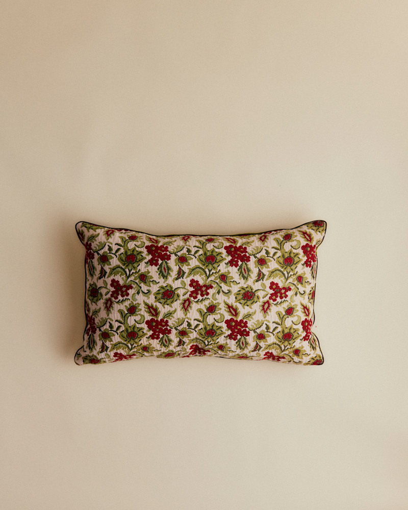 COUSSIN VINTAGE VELOURS VERT - PETIT MODÈLE