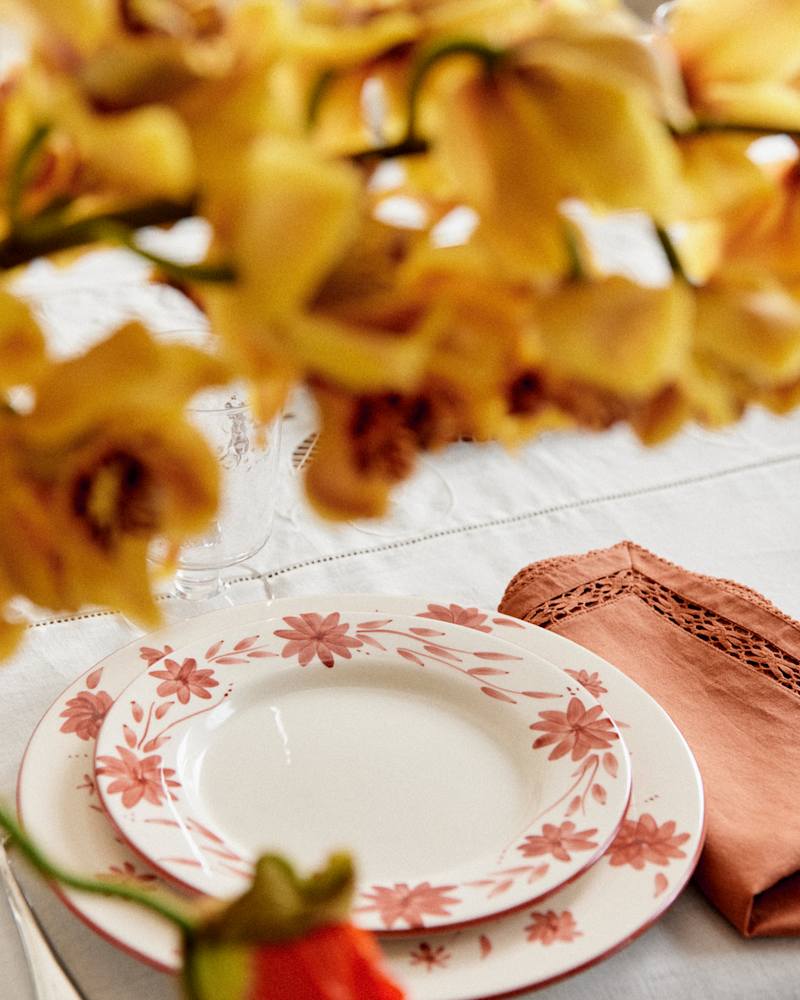 SET DE 4 ASSIETTES À DESSERT - FLEURS DE JARDIN
