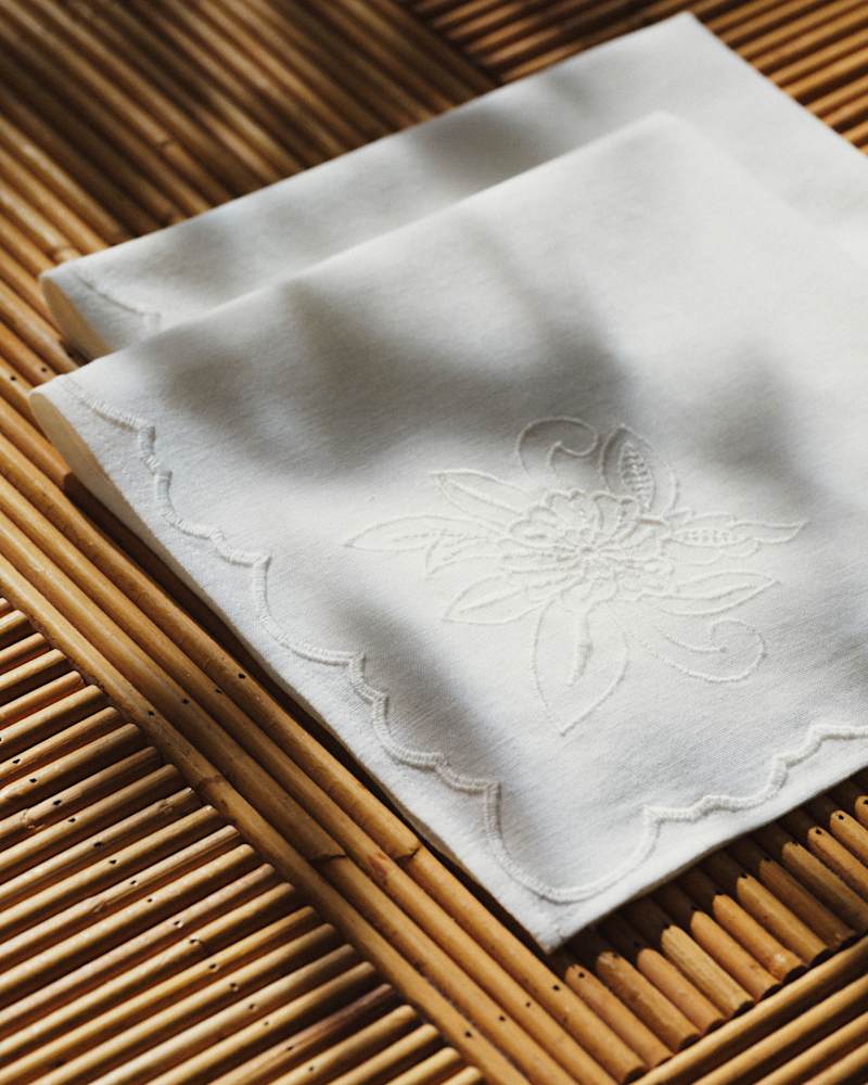 SET DE 2 SERVIETTES BRODÉES