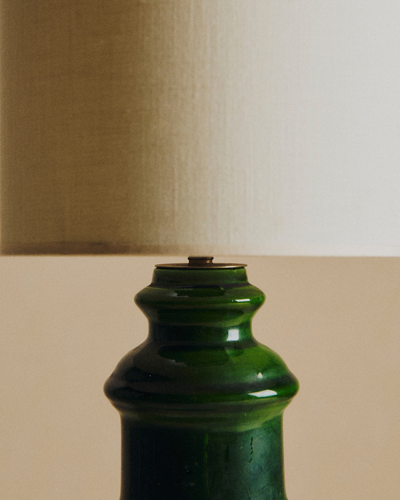 LAMPE VINTAGE EN CÉRAMIQUE VERTE