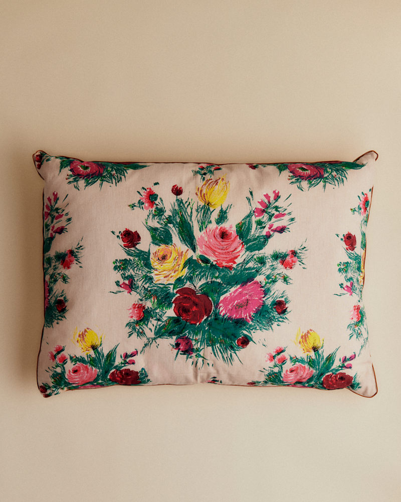 COUSSIN VINTAGE VELOURS BEIGE - TRÈS GRAND MODÈLE