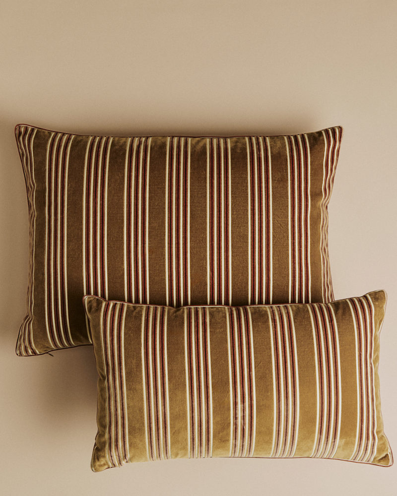 COUSSIN RAYURES VELOURS - GRAND MODÈLE