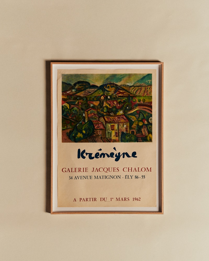 AFFICHE GALERIE JACQUES CHALOM, KRÉMÈGNE, 1962