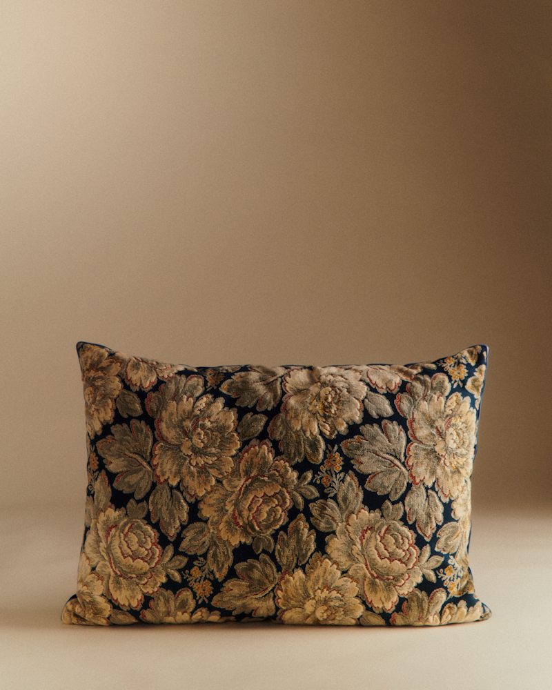 COUSSIN VINTAGE VELOURS BLEU MARINE - TRÈS GRAND MODÈLE