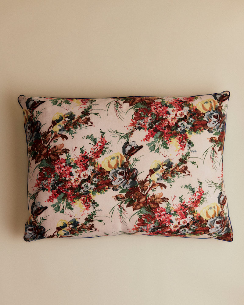 COUSSIN VINTAGE VELOURS BLEU - TRÈS GRAND MODÈLE