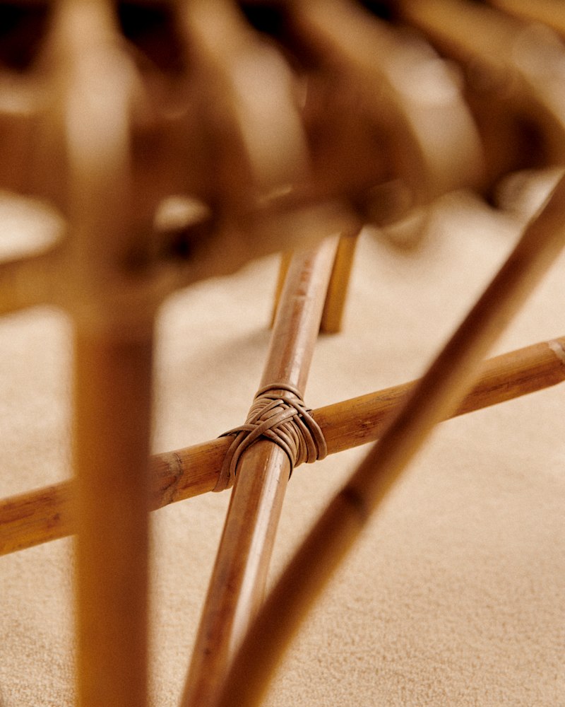 TABLE BASSE VINTAGE EN ROTIN DANS LE GOÛT DE JANINE ABRAHAM