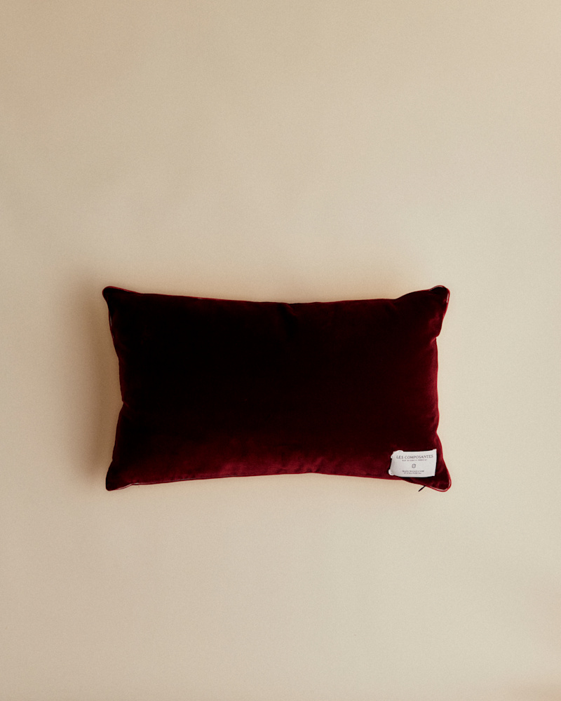 COUSSIN VINTAGE VELOURS BORDEAUX - PETIT MODÈLE