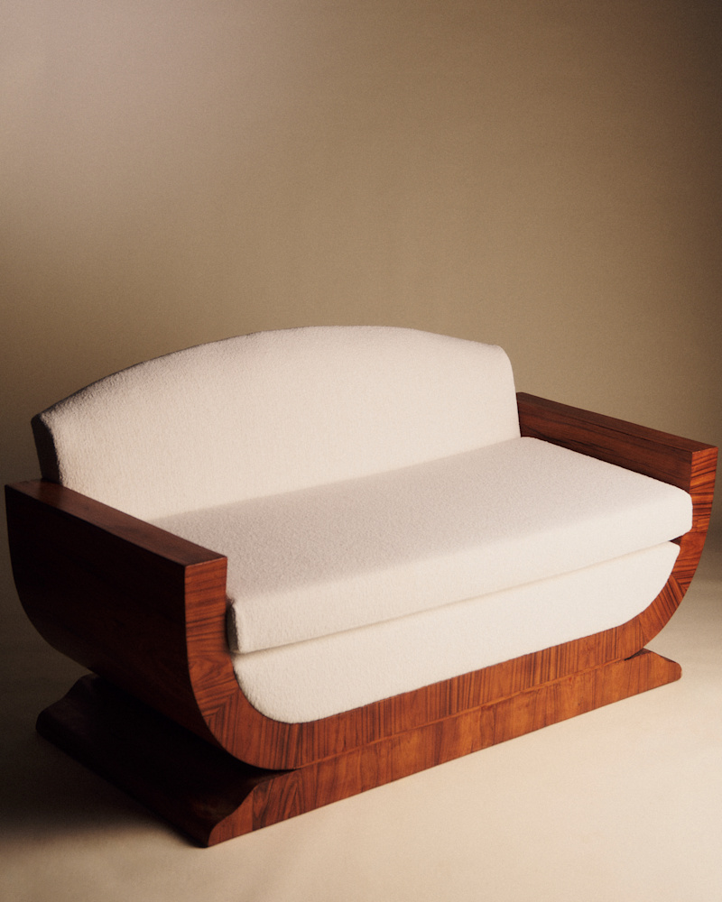 BANQUETTE EN PALISSANDRE ART DÉCO ANNÉES 30