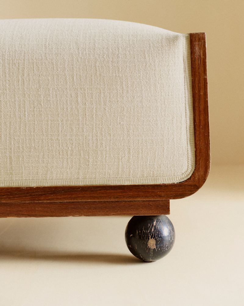 POUF VINTAGE EN LOUPE D'ORME