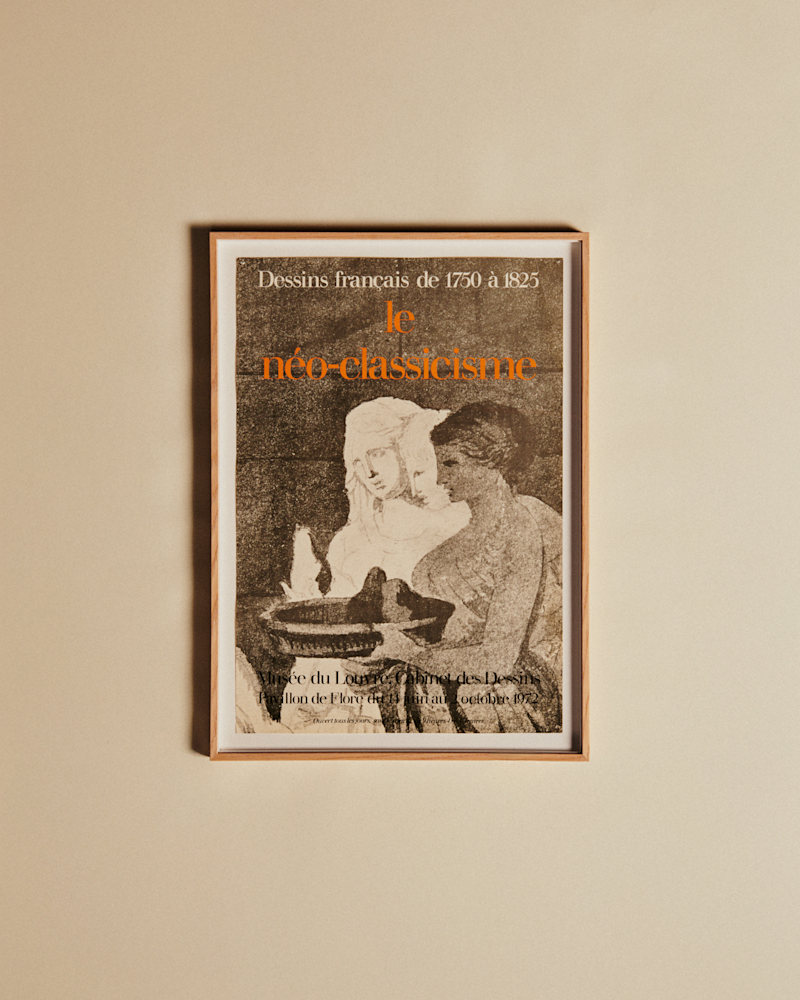 AFFICHE MUSÉE DU LOUVRE, LE NÉO-CLACISSISME, 1972