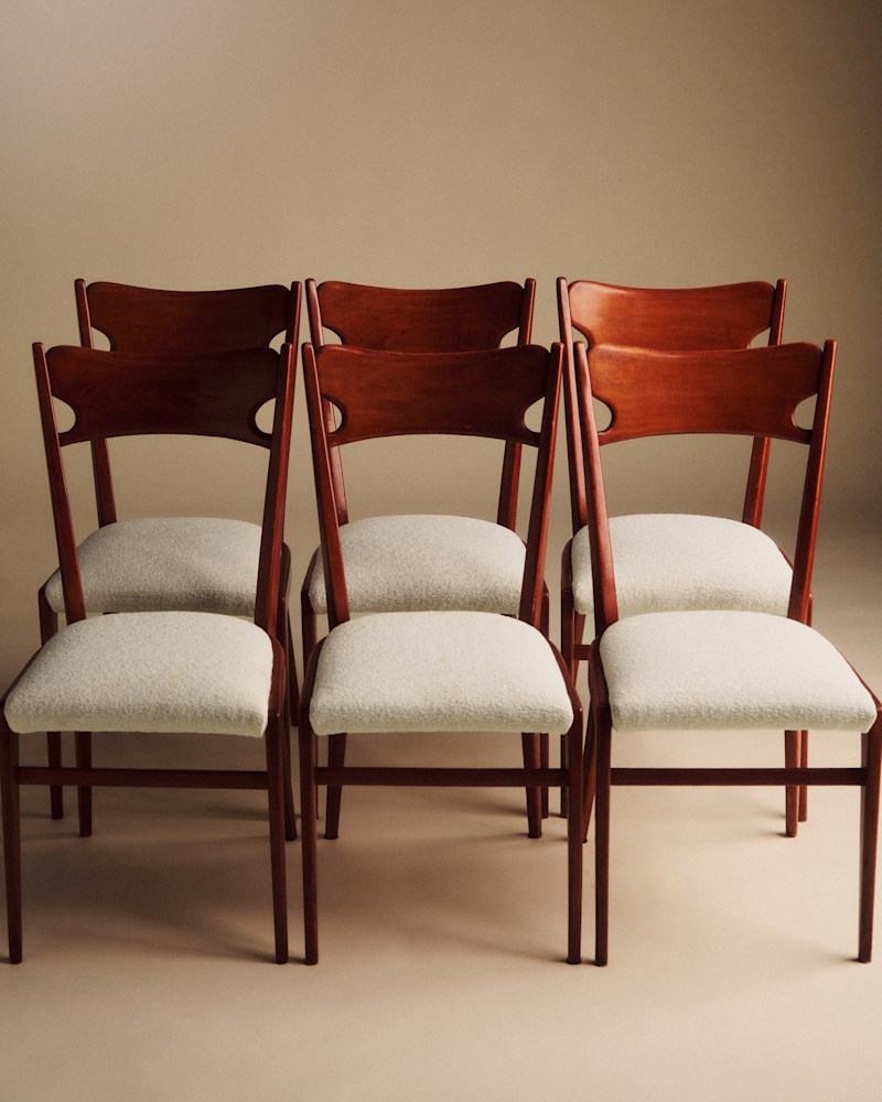LOT DE 6 CHAISES VINTAGE ITALIENNES