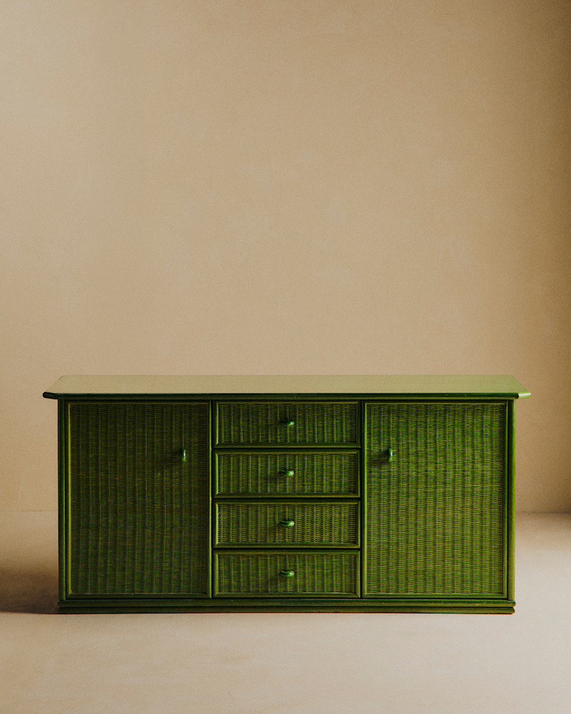 ENFILADE ITALIENNE ROBERTI RATTAN VINTAGE EN ROTIN