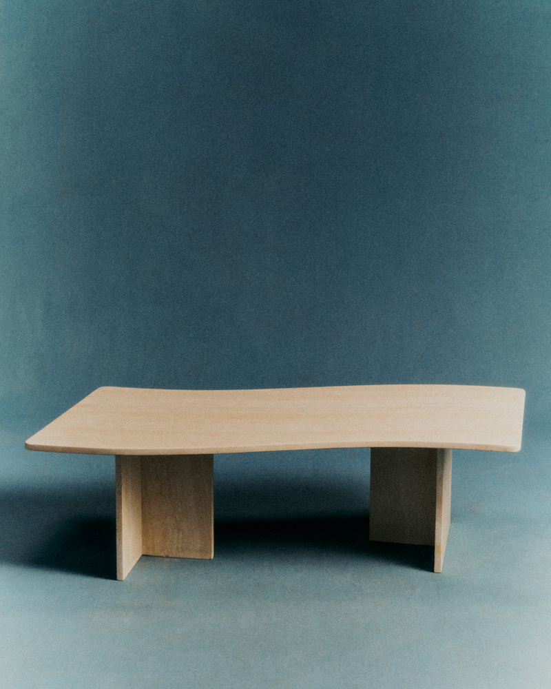 TABLE BASSE EN TRAVERTIN VINTAGE