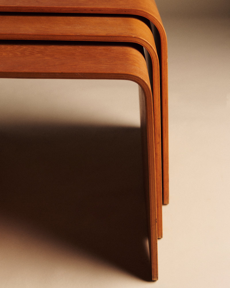 LOT DE 3 TABLES GIGOGNES VINTAGE EN HÊTRE