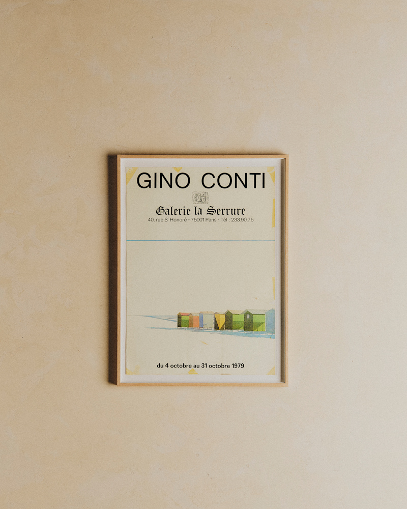 AFFICHE GALERIE LA SERRURE, GINO CONTI, 1979