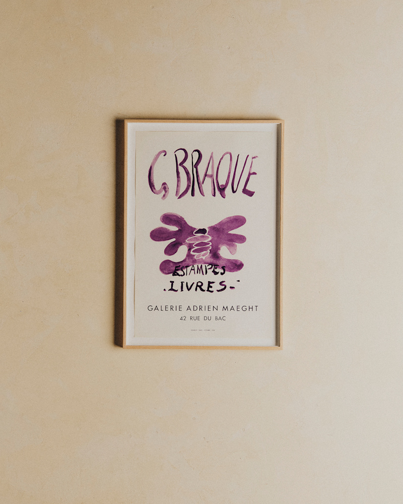 AFFICHE GALERIE MAEGHT, BRAQUE, ESTAMPES LIVRES