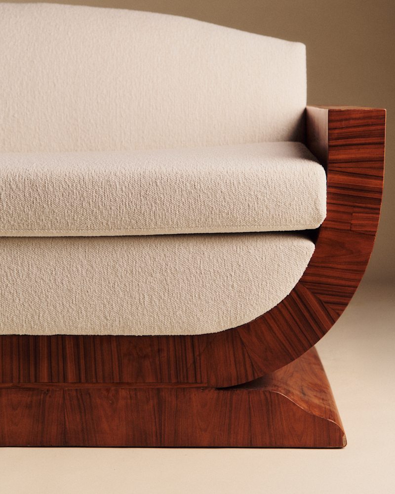 BANQUETTE EN PALISSANDRE ART DÉCO ANNÉES 30