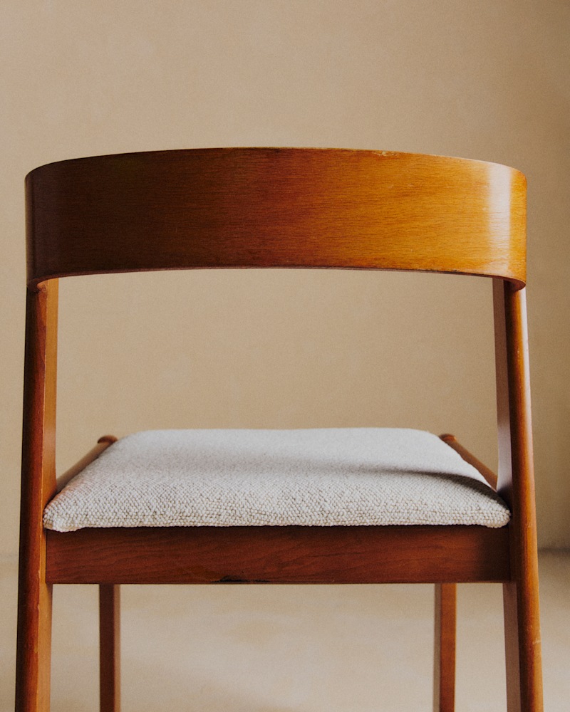 LOT DE 6 CHAISES TRAINEAU VINTAGE