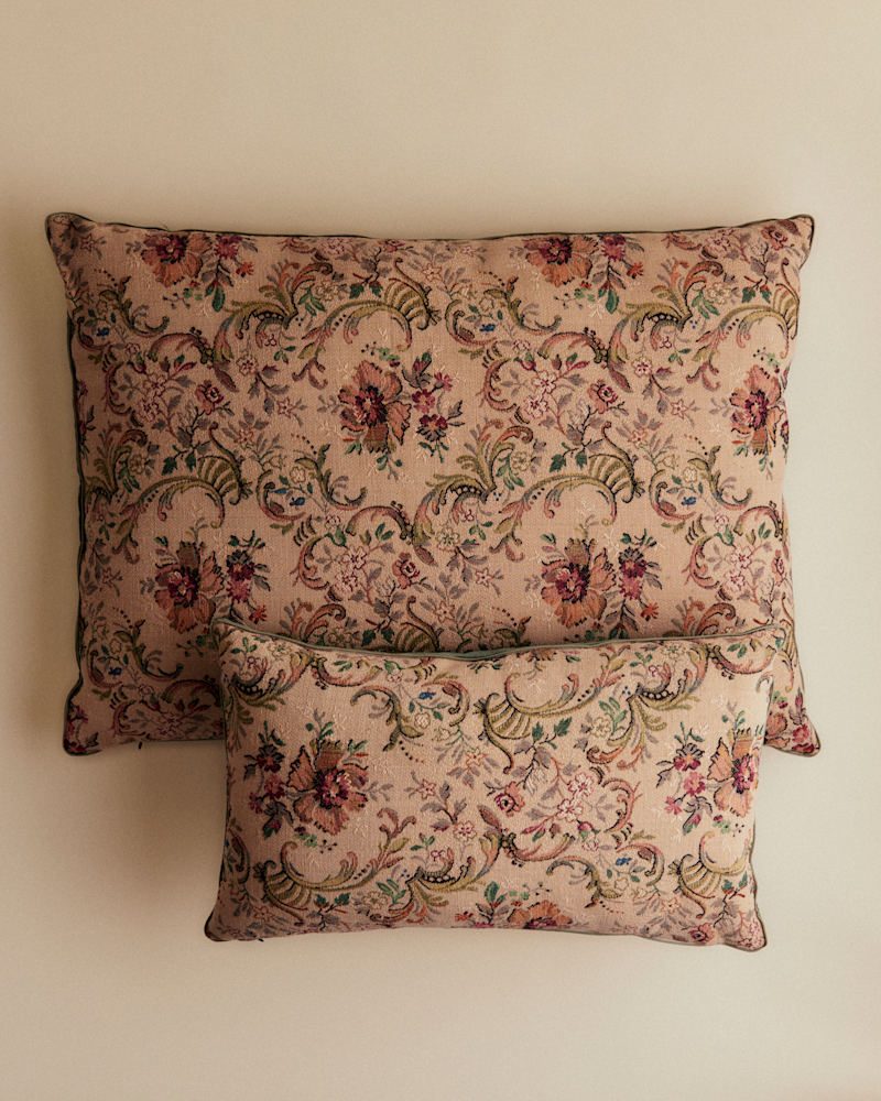 COUSSIN VINTAGE VELOURS CÉLADON FONCÉ - PETIT MODÈLE