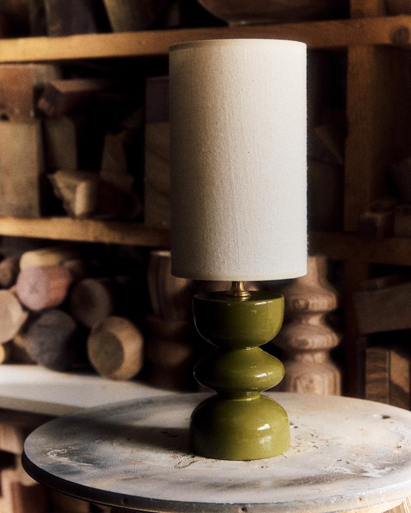 LAMPE ROMIE OBJETTI PETIT MODÈLE - BOIS LAQUÉ VERT