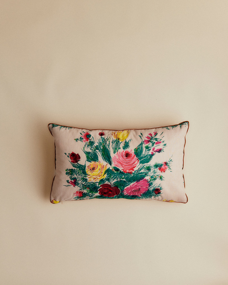 COUSSIN VINTAGE VELOURS BEIGE - PETIT MODÈLE